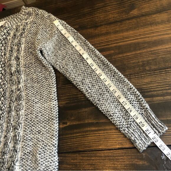 Everly Cableknit Sweater Womens Crewneck Oversized Chunky Long Cozy Gray Warm - Picture 6 of 11